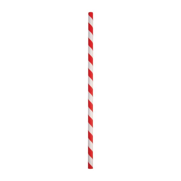 STRAW PAPER RED/WHITE 200MM, 2500CTN