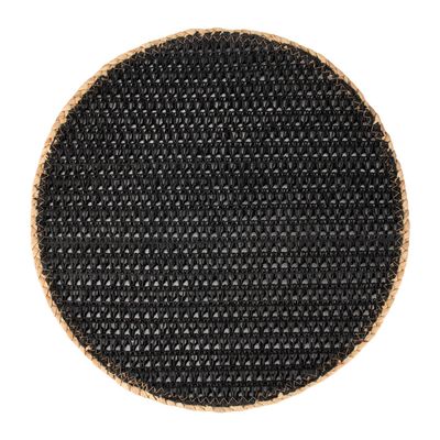 PLACEMAT ROUND BLACK/NATURAL 38CM, M&W