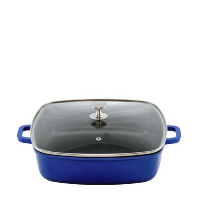 CASSEROLE SQUARE BLUE 28CM, ALUCHEF