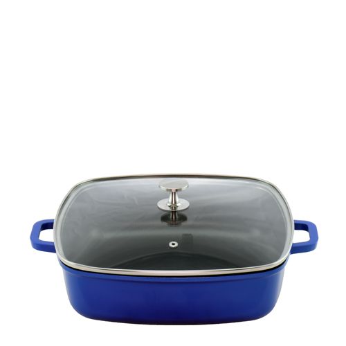 CASSEROLE SQUARE BLUE 28CM, ALUCHEF