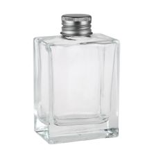 BOTTLE RECT W/ALUMINUM CAP CLEAR 100ML