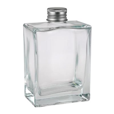 BOTTLE RECT W/ALUMINUM CAP CLEAR 200ML