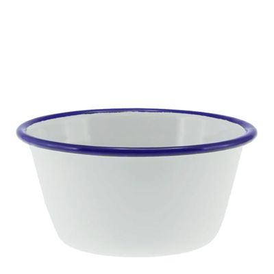 BOWL WHT/BLUE RIM 12X6.5CM ENAMEL,FALCON