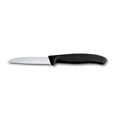 KNIFE PARING BLK 8CM SERRATED,VICTORINOX