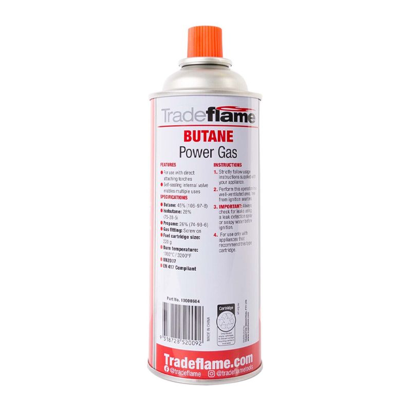 CARTRIDGE BUTANE 220GM, TRADEFLAME