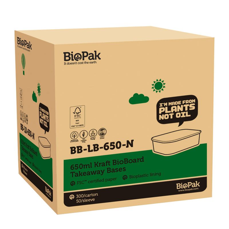 TAKEAWAY CONT 650ML, BIOBOARD 300CTN