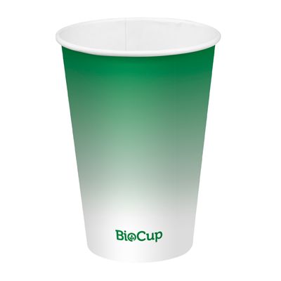 COLD PAPER CUP GREEN 420ML, BIOPAK