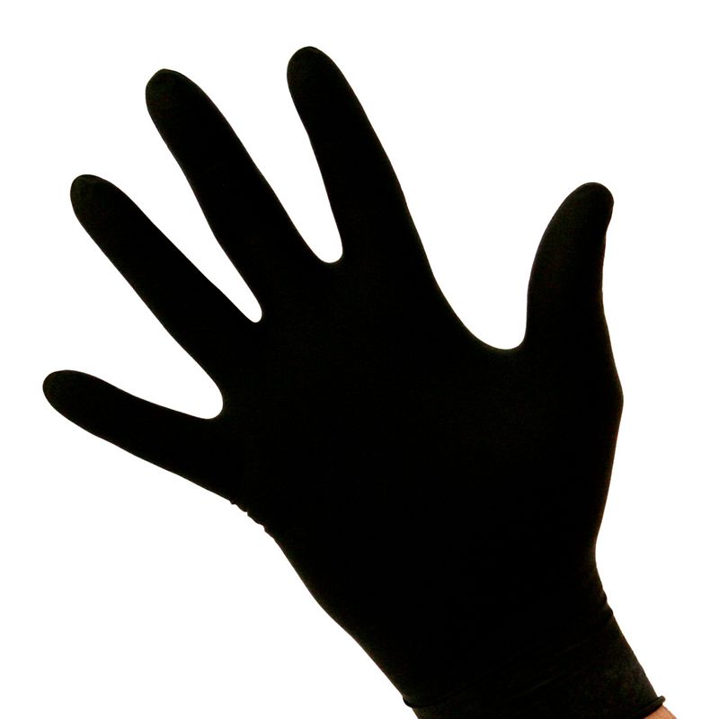 GLOVE BLACK MED NITRILE P/FREE 100PCE