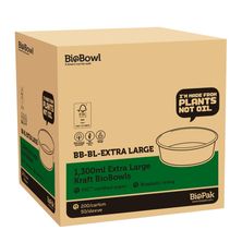 BOWL XL KRAFT 1300ML, BIOBOWL 200CTN