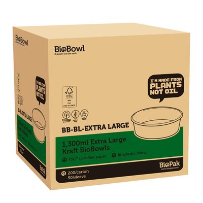 1300ML XL KRAFT BOWL, BIOBOWL