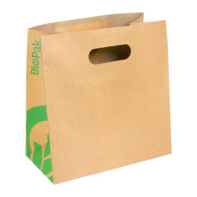 SMALL KRAFT DIE CUT TAKEAWAY BAG, BIOPAK