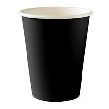 CUP 8OZ BLACK AQUEOUS, BIOPAK 50PCES