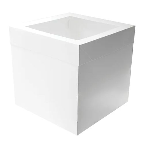 CAKE BOX WHITE TALL 12X12X12IN, MONDO