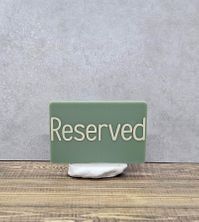 RESERVED SIGN RECT GREEN W/STONE BASE