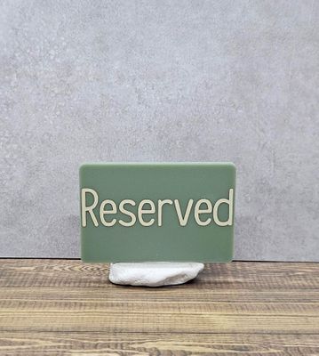 RESERVED SIGN RECT GREEN W/STONE BASE