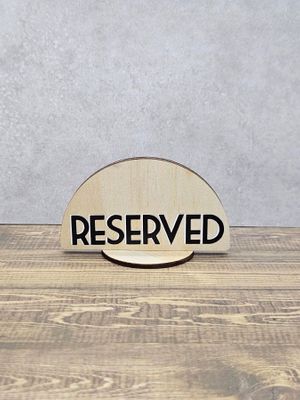 RESERVED SIGN ARCH PLYWOOD 90X50MM