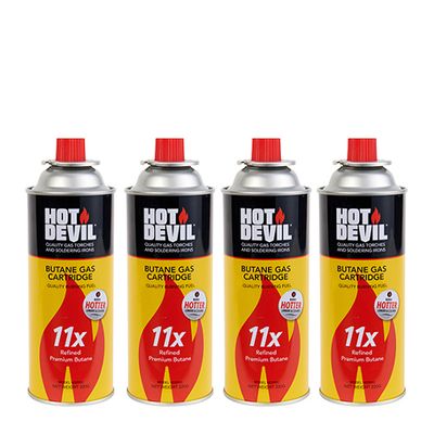 BUTANE GAS CARTRIDGE 4-PACK, HOT DEVIL