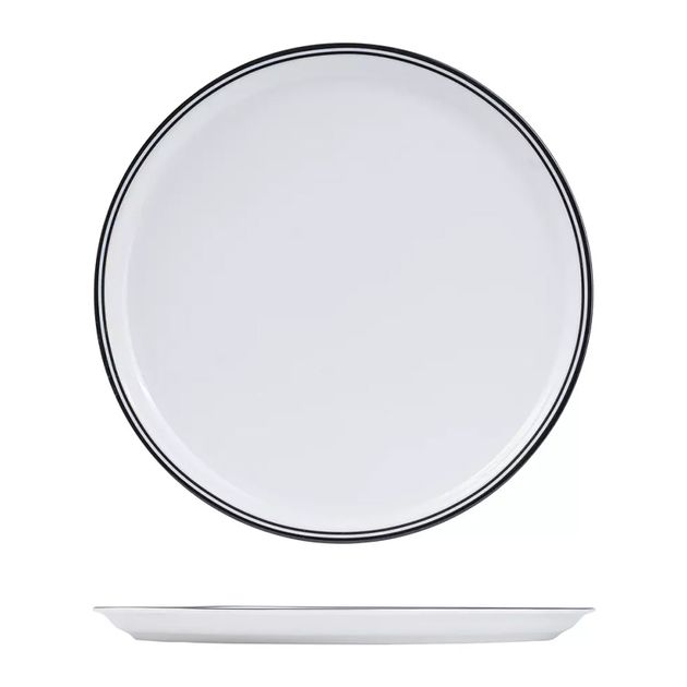 Shop PLATE PIZZA BLACK RIM 310MM, NANO CRU - Chef’s Hat