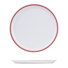 PLATE PIZZA RED RIM 310MM, NANO CRU