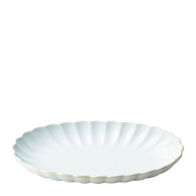 PLATE ELLIPSE MATT BLUE 24CM, HINAGIKU