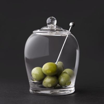 OLIVE JAR WITH SPOON, D&W