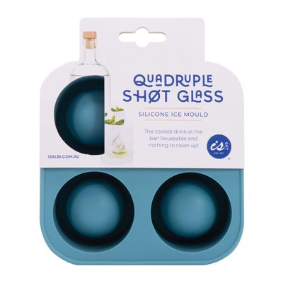 ICE MOULD SHOT GLASS BLUE 4COMP, IS GIFT