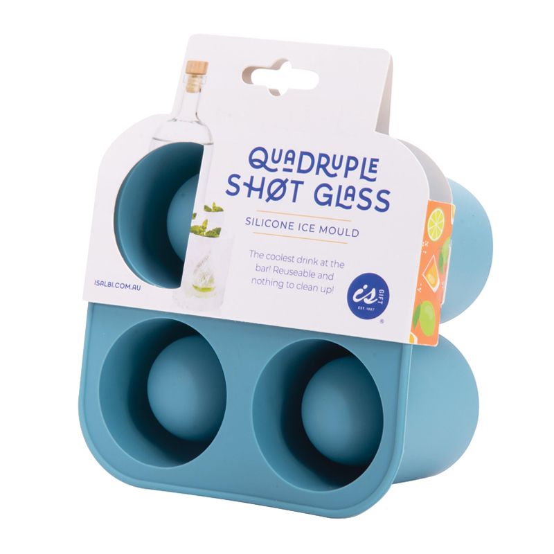 ICE MOULD SHOT GLASS BLUE 4COMP, IS GIFT