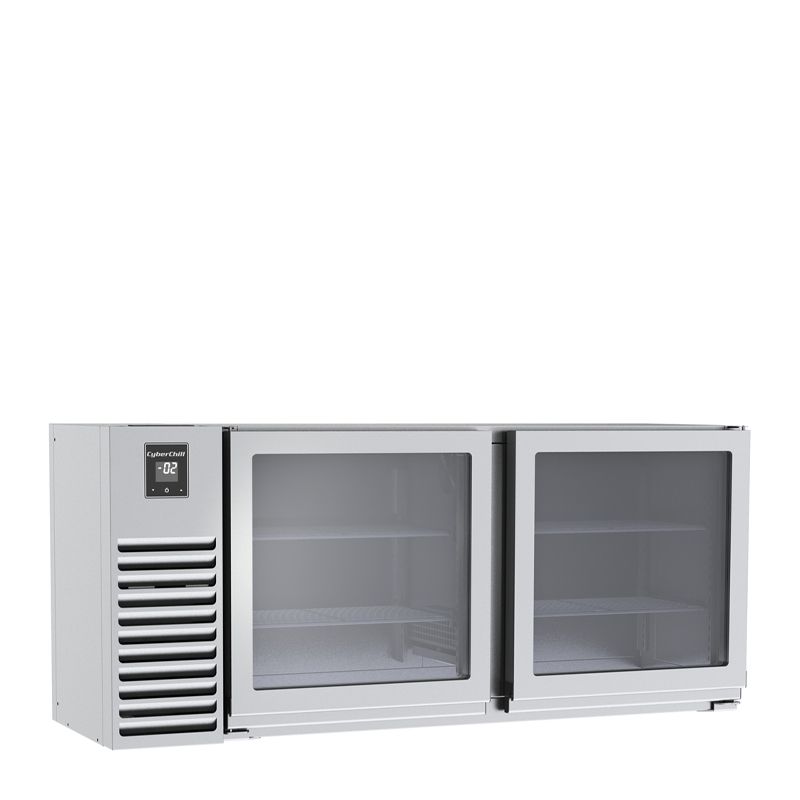 FRIDGE CABINET 2 DOOR GLASS, CYBERCHILL