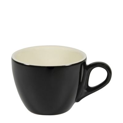 CUP FLAT WHITE ONXY/WHITE 160ML, BREW