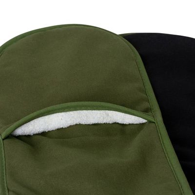 DOUBLE OVEN GLOVE OLIVE/BLACK, SELBY