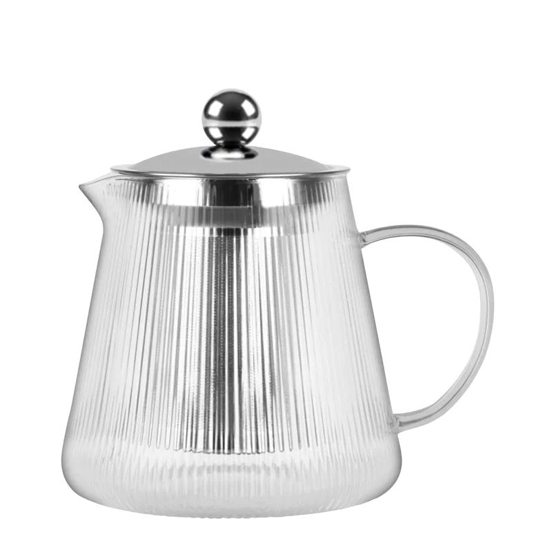 TEAPOT GLASS VERTICAL STRIPE 600ML, BREW