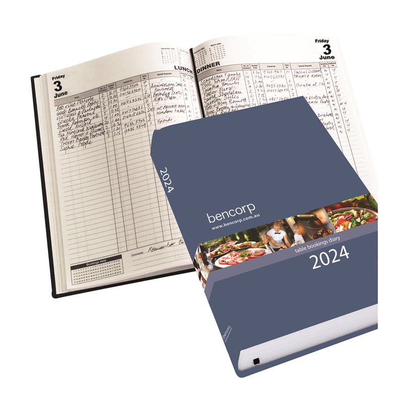 RESTAURANT TABLE BOOKINGS DIARY 2024