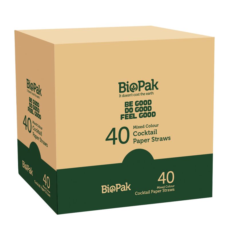 STRAW COCKTAIL PAPER MIX, BIOPAK 560CTN