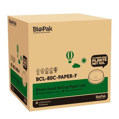 80MM SMALL PAPER LID, BIOPAK