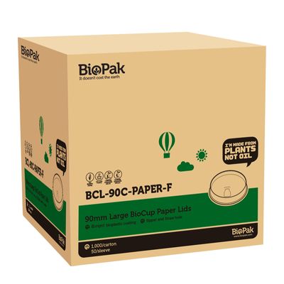 90MM LARGE PAPER LID, BIOPAK