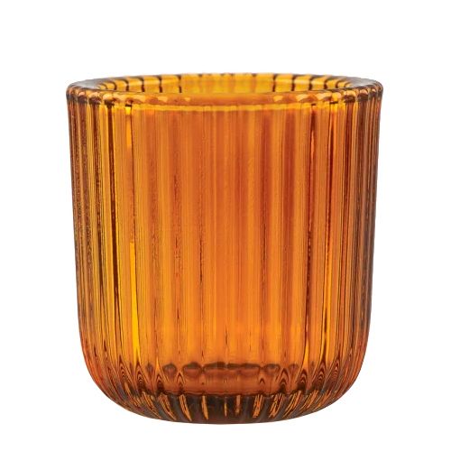 VOTIVE RIBBED AMBER 7.5CM/130ML