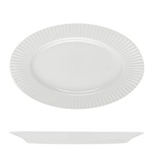 PLATE OVAL RIM WHITE 320X200MM, METRO