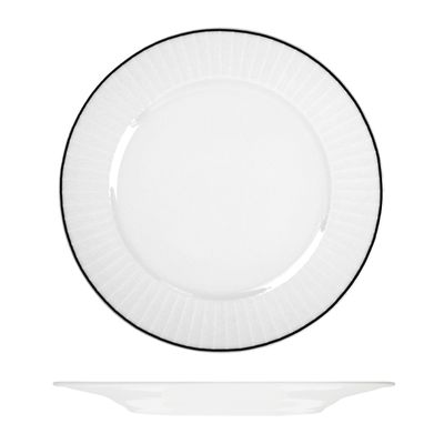 PLATE WIDE RIM BLK LINE 290MM, HARRIETTE