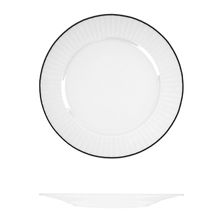 PLATE WIDE RIM BLK LINE 290MM, HARRIETTE