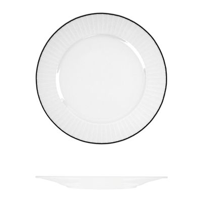 PLATE WIDE RIM BLK LINE 290MM, HARRIETTE