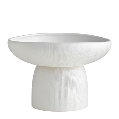 BOWL SERVING FOOTED M/WHITE 30CM BISQUE