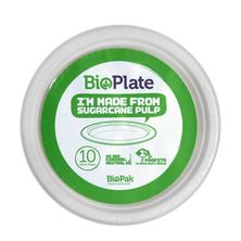 PLATE ROUND WHT 9IN 10PCES, BIOPAK