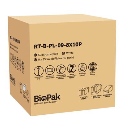 ROUND PLATE WHITE 9IN, BIOPAK