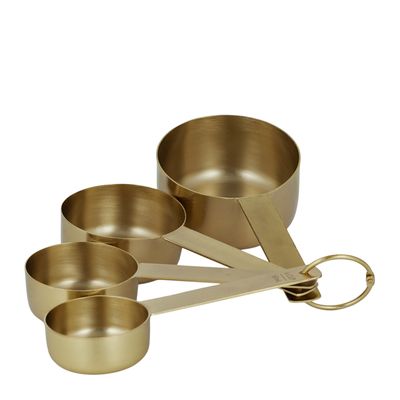 MEASURING CUPS SET-4 BRASS/GOLD, LATON