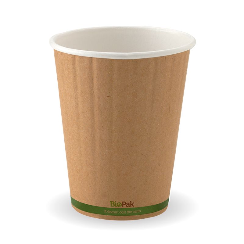 CUP KRAFT 12OZ DOUBLE WALL, BIOPAK 40PCE