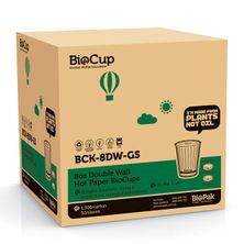 CUP KRAFT 8OZ DOUBLEWALL, BIOPAK 1000CTN