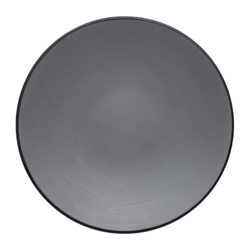 PLATE RND GRY/BLK 20.5CM MELAMINE COUCOU