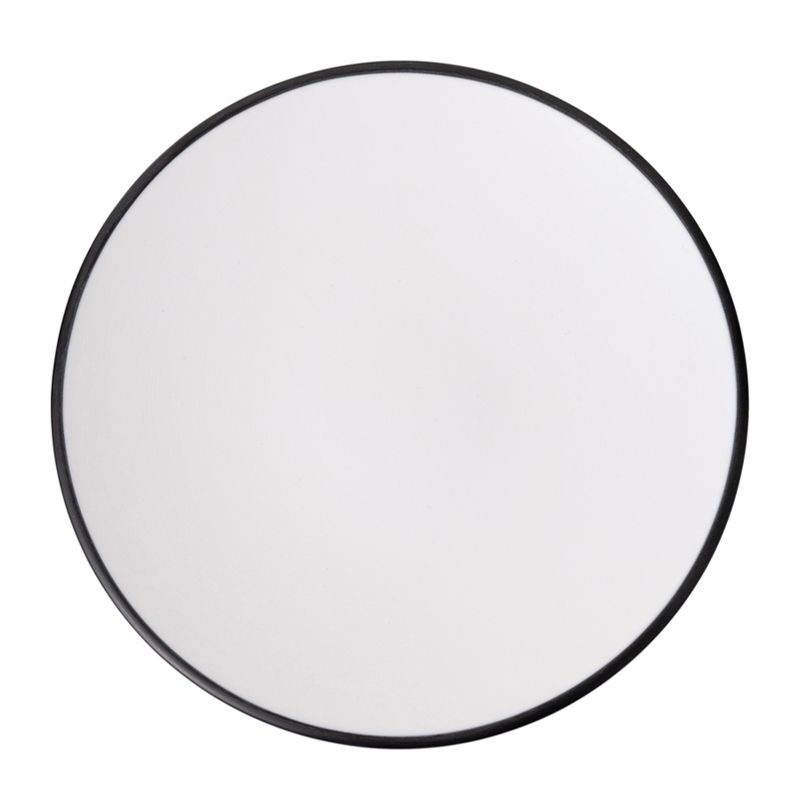 PLATE RND WHT/BLK 20.5CM MELAMINE COUCOU