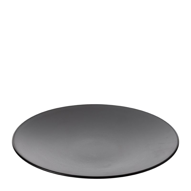 PLATE RND GRY/BLK 25CM MELAMINE COUCOU