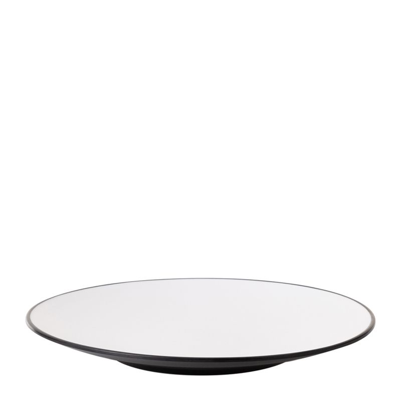 PLATE RND WHT/BLK 25CM MELAMINE COUCOU